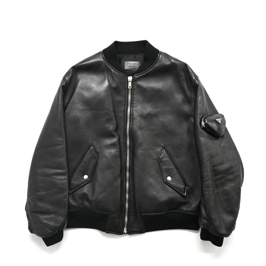 2021aw prada nappa leather bomber jacket 50 by raf simons