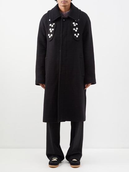 2022aw namacheko bayder embellished wool coat M