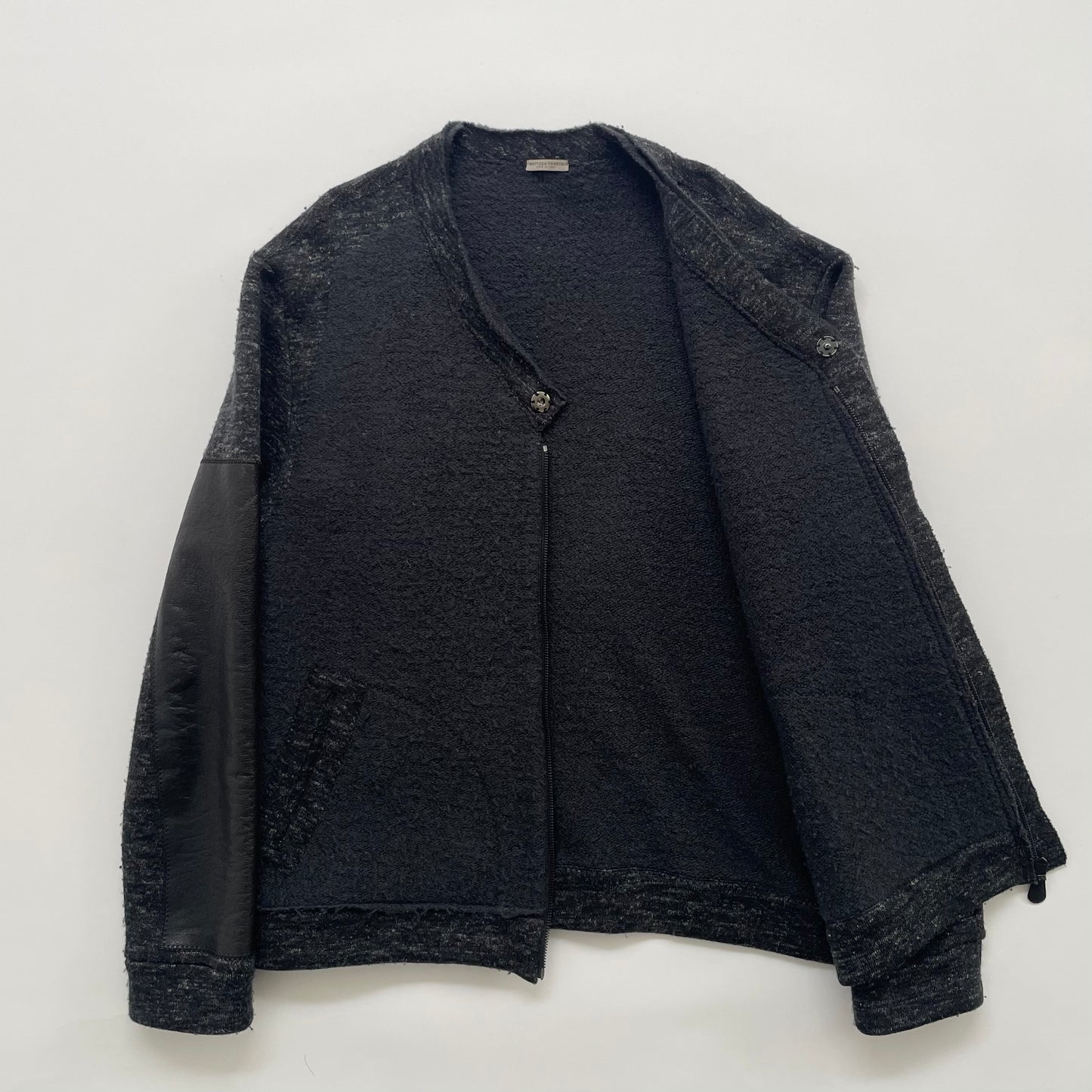 2015aw bottega veneta leather docking wool cardigan 52