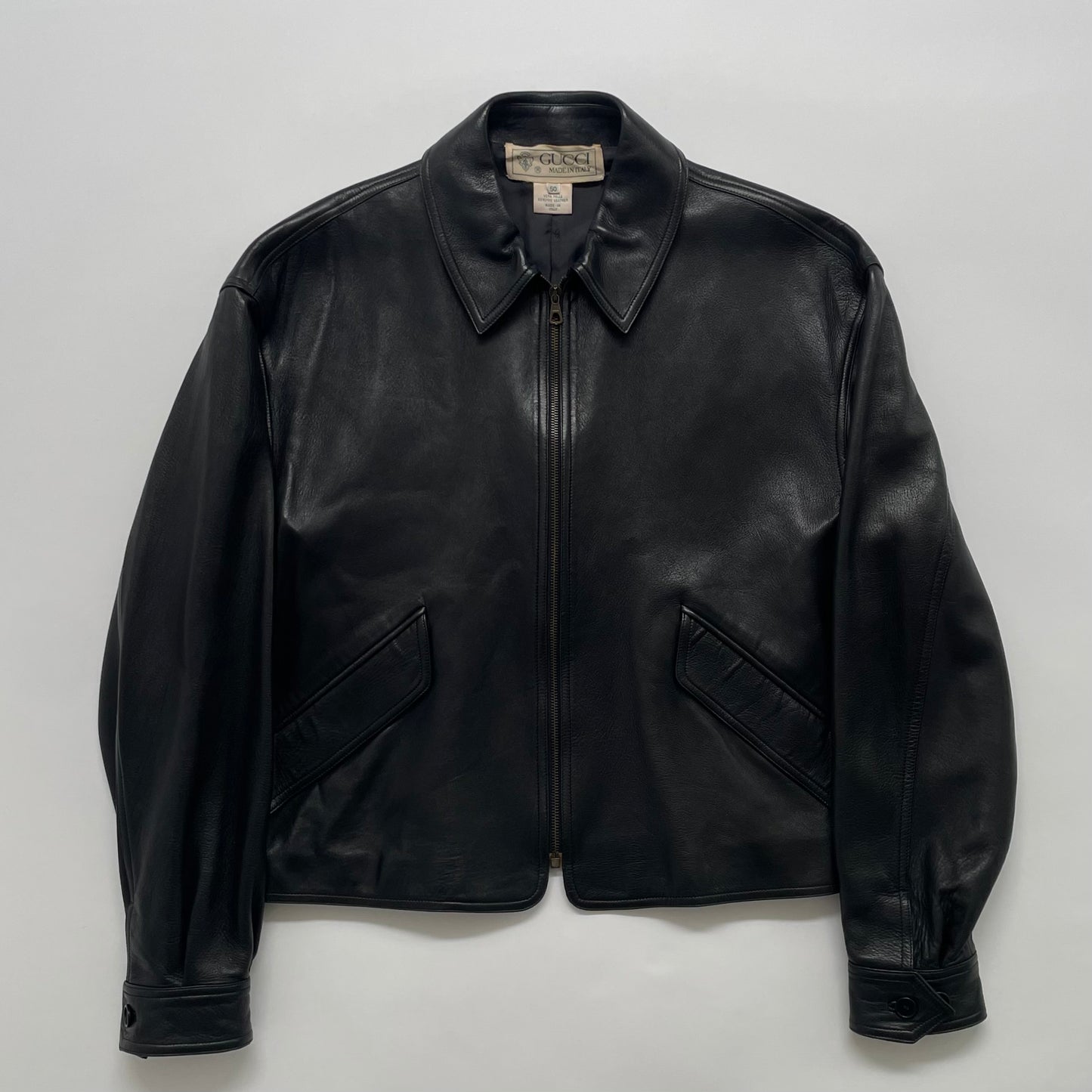1980s gucci short leather blouson 50