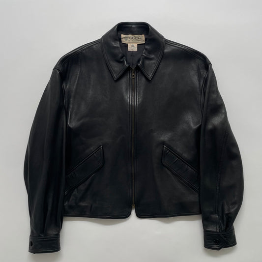 1980s gucci short leather blouson 50