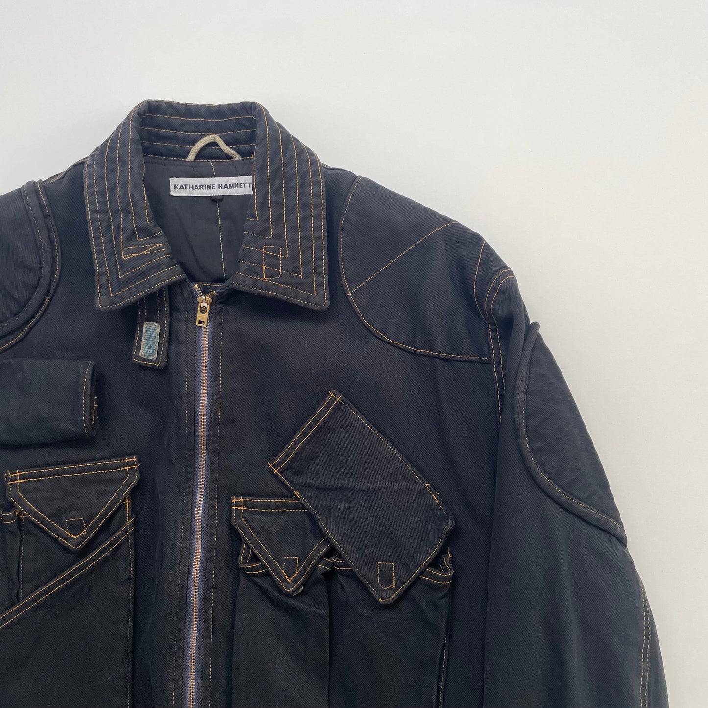 1986aw katharine hamnett denim bomber jacket M