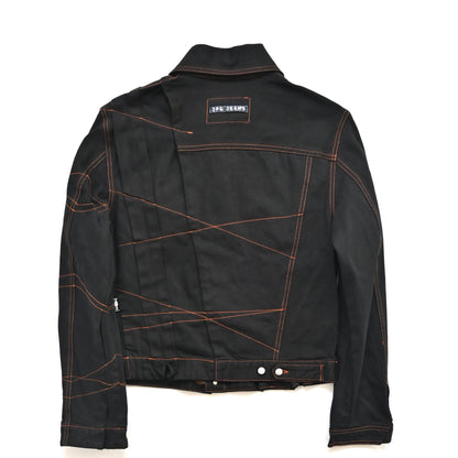 2000s jean paul gaultier folded panel denim jacket 46