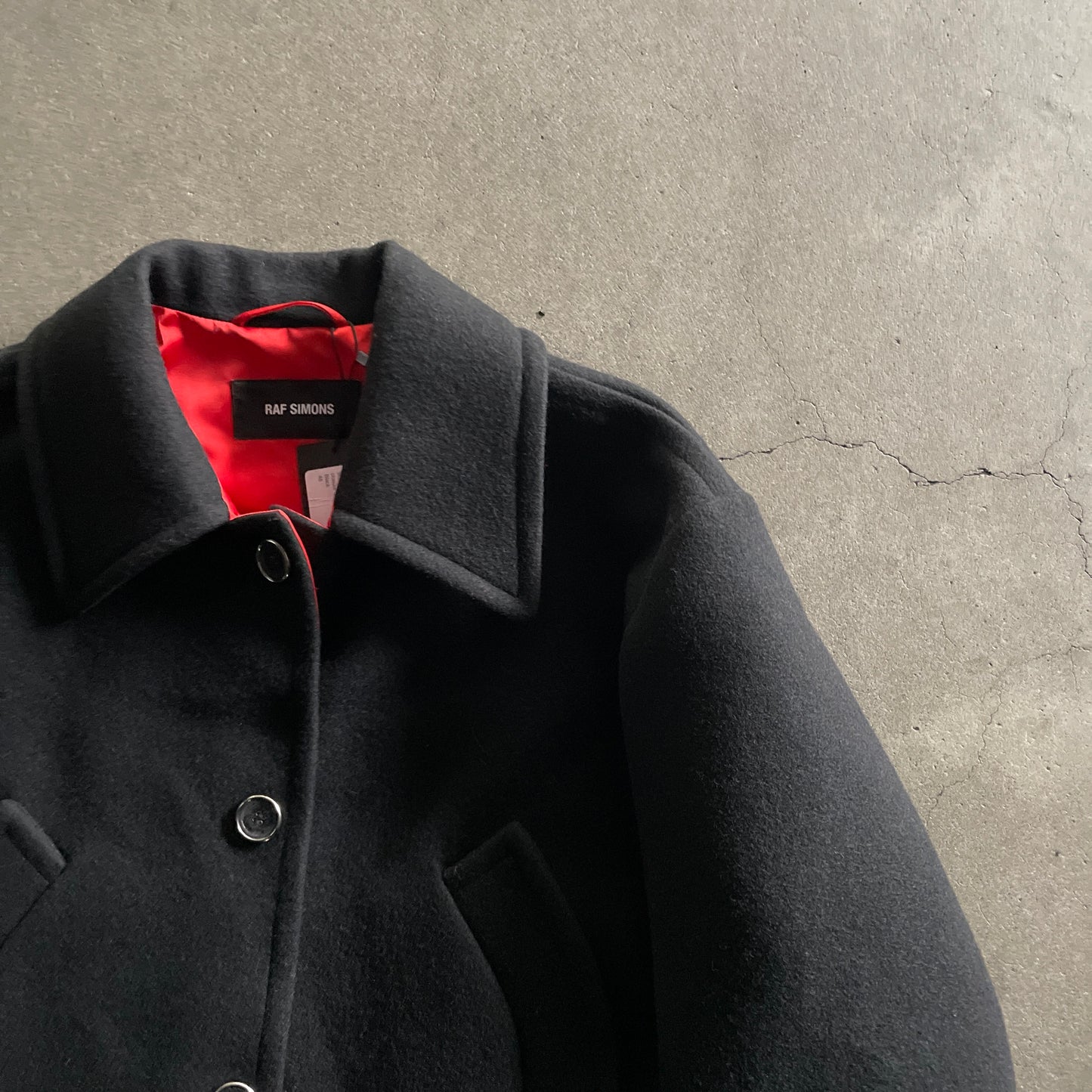 2018aw raf simons heavy wool half coat 48