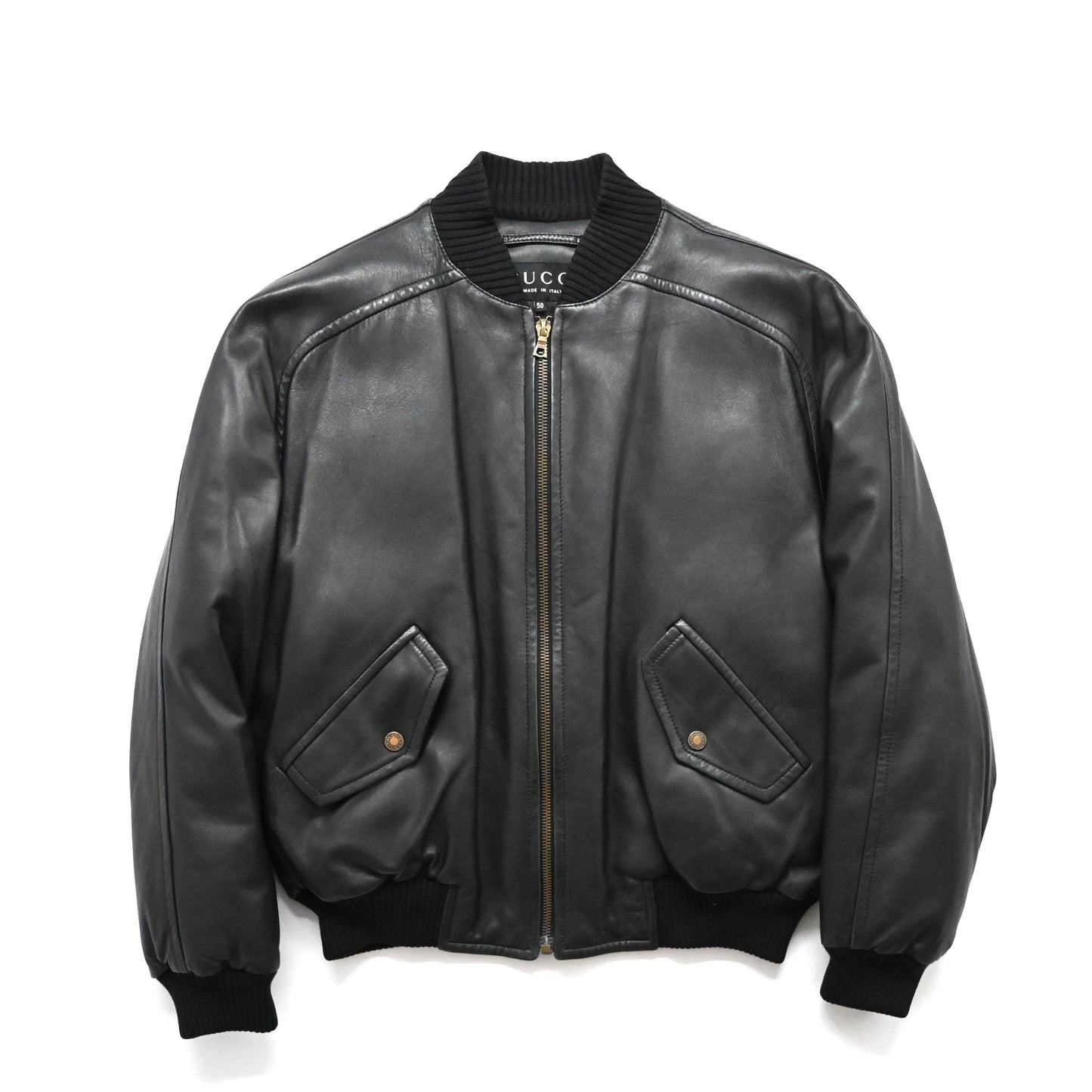 2000s gucci genuine leather bomber jacket 50 by Tom ford