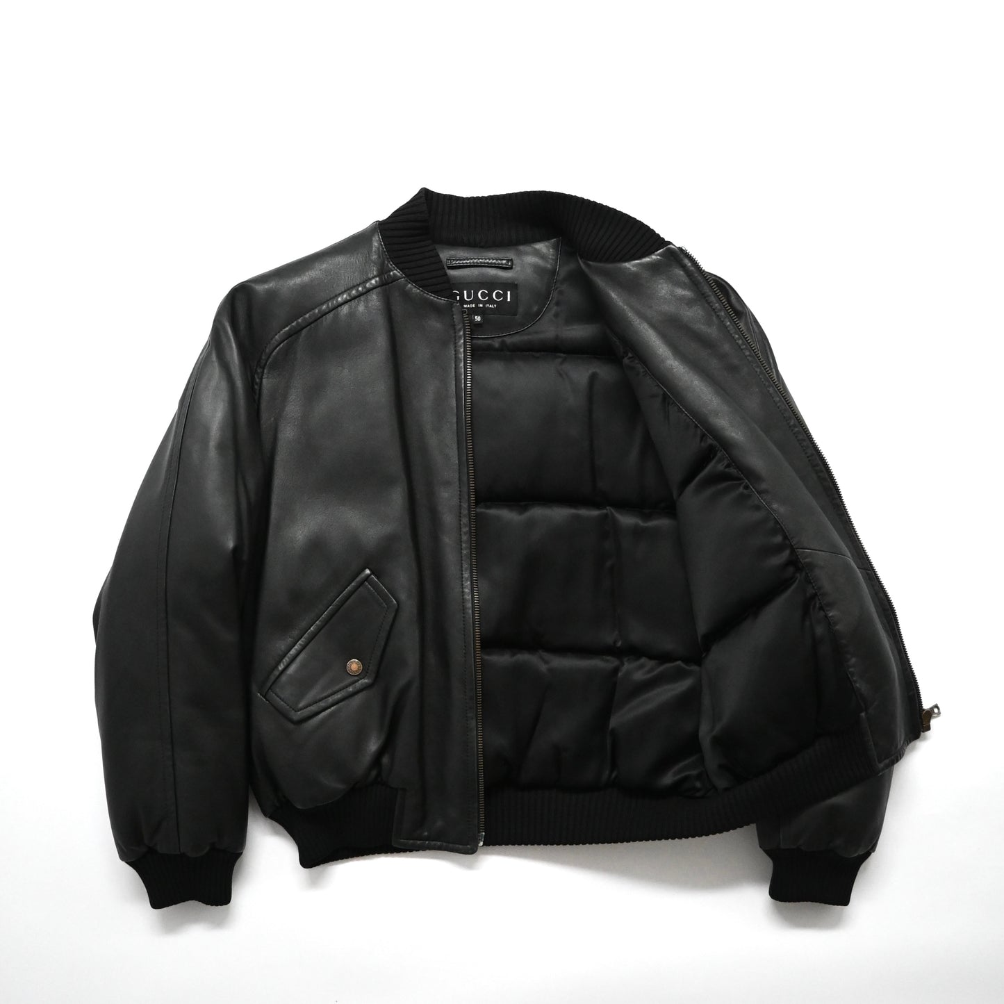 2000s gucci genuine leather bomber jacket 50 by Tom ford