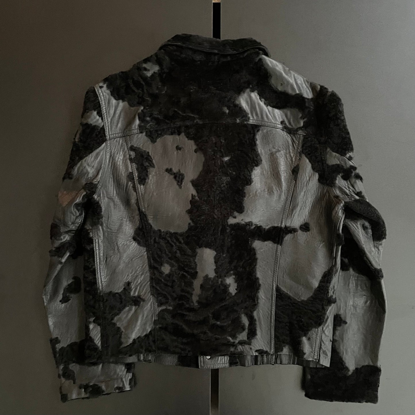 1990s lucien pellat finet fur docking leather jacket L