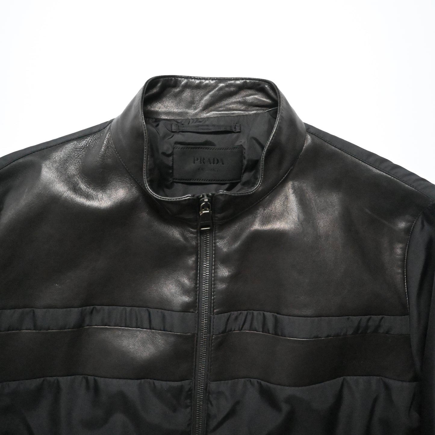 2011aw prada leather docking  nylon blouson 48