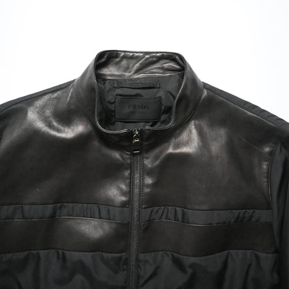 2011aw prada leather docking  nylon blouson 48