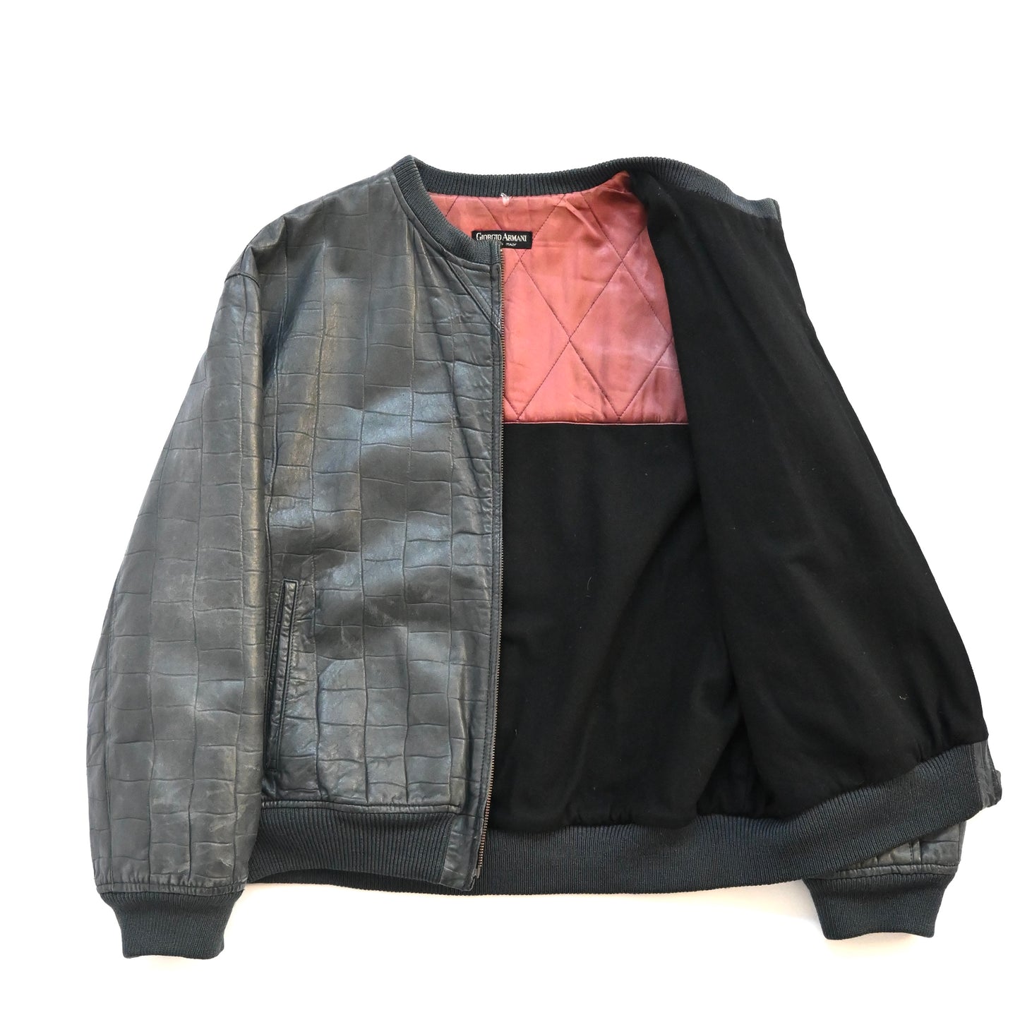 1990s giorgio armani gemuine leather ma-1 jacket 52
