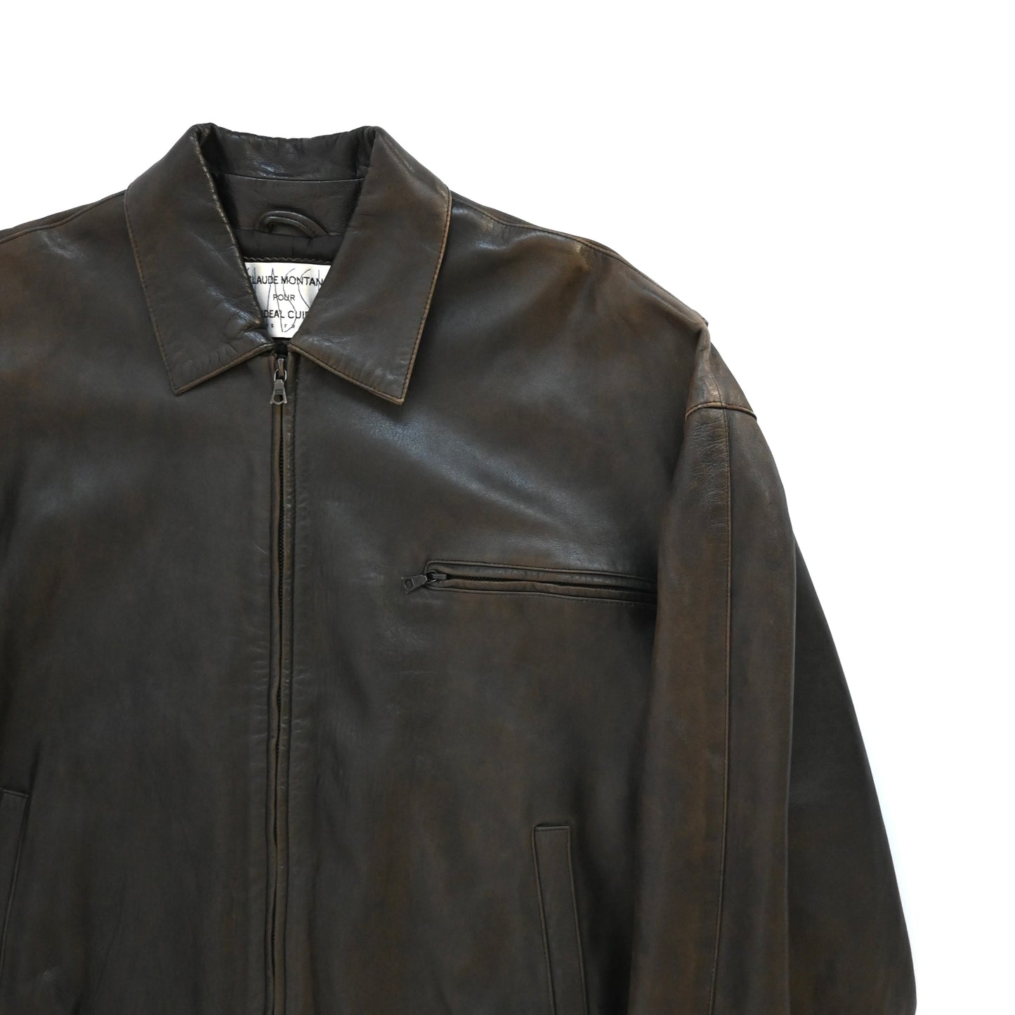 1990s claude montana lamb leather jacket 48