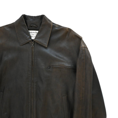 1990s claude montana lamb leather jacket 48