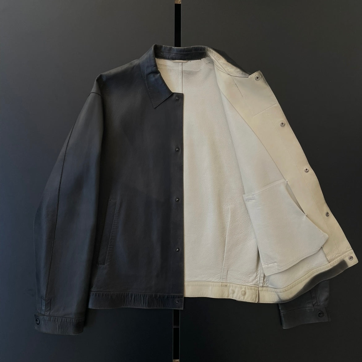 2000s jil sander lamb leather jacket 48