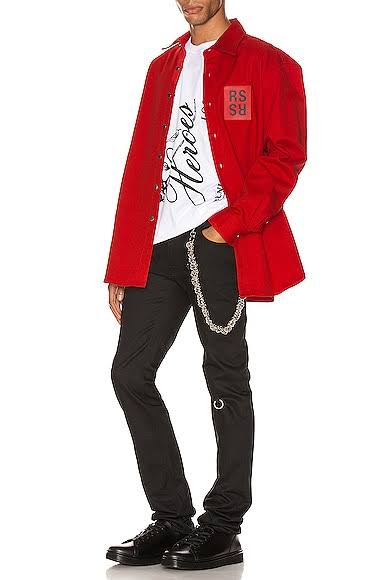 2019aw raf simons twisted black cherry wallet chain