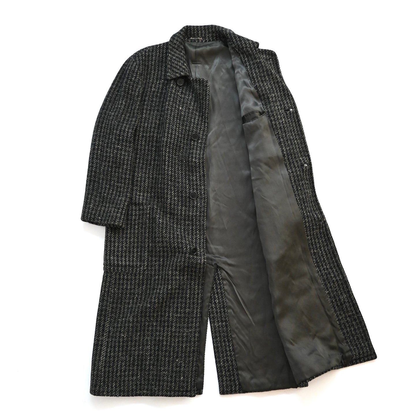 1989aw giorgio armani tweed wool long coat 48