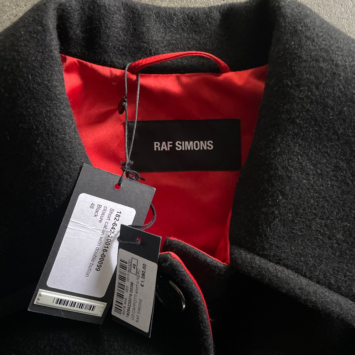 2018aw raf simons heavy wool half coat 48