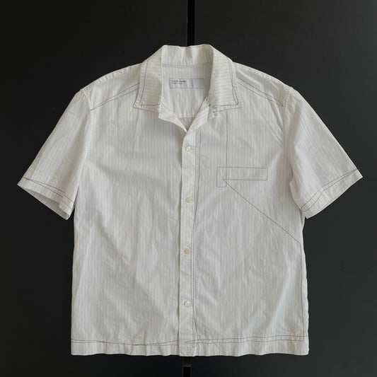 2000s hussein chalayan stripe stitch shirt 48