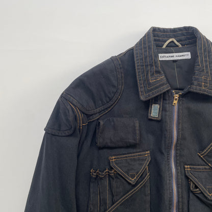 1986aw katharine hamnett denim bomber jacket M