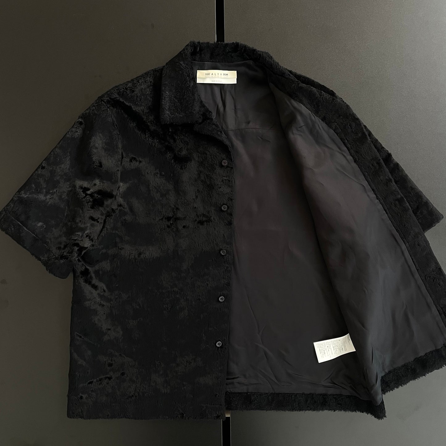 2021ss 1017 alyx 9sm  camp collar faux pony hair shirt 46