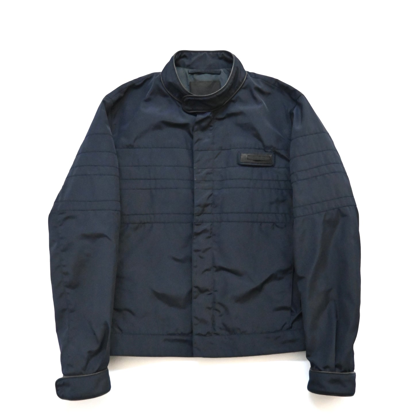 2006aw prada leather piping  nylon blouson 48