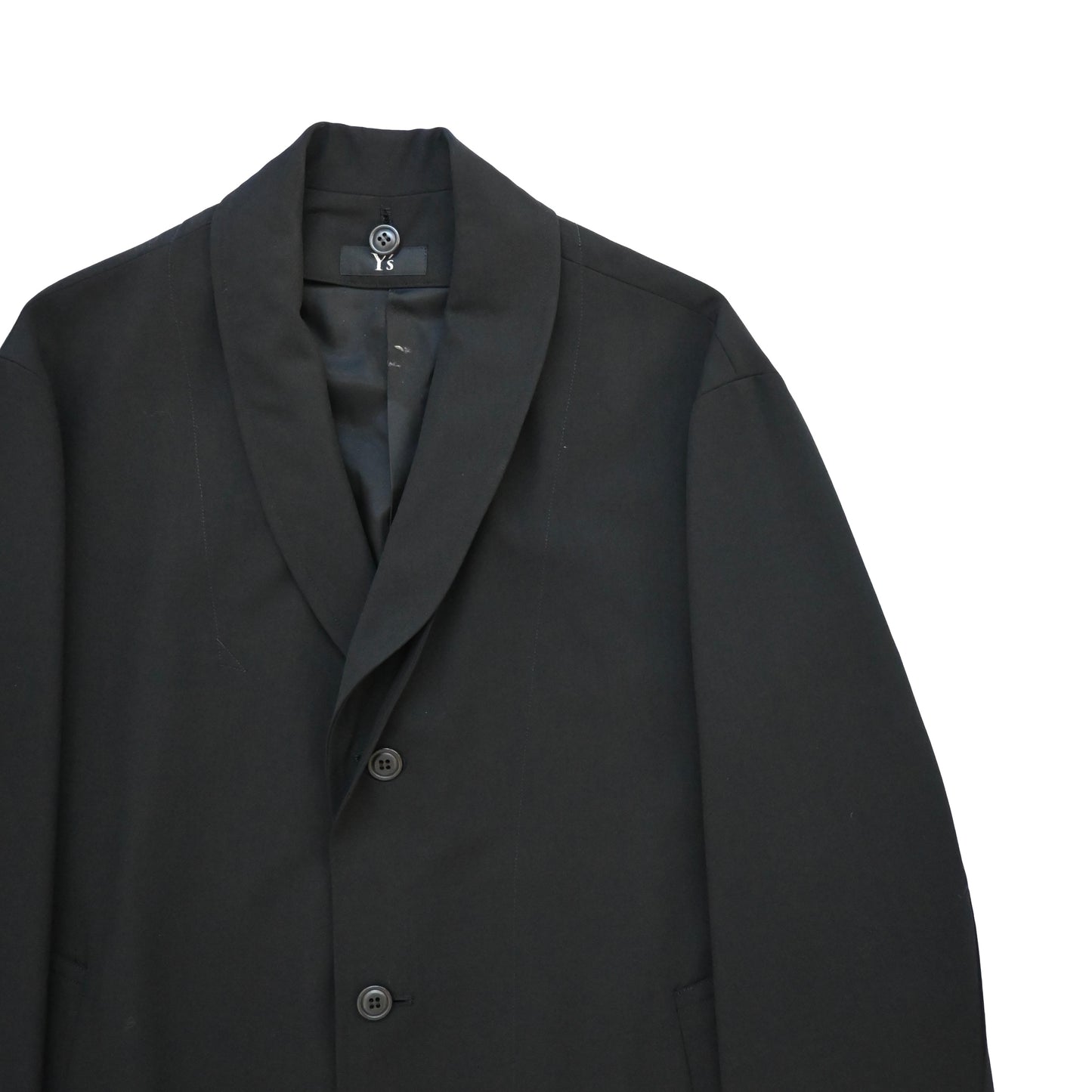 2001ss Y‘s yohji yamamoto collar docking wool coat M