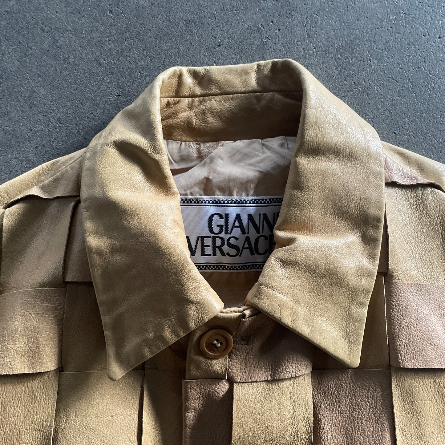 1990s versace Intrecciato leather jacket
48 by ruffo leather