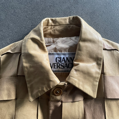 1990s versace Intrecciato leather jacket
48 by ruffo leather