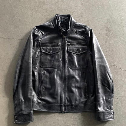 2006aw prada riders leather jacket 48