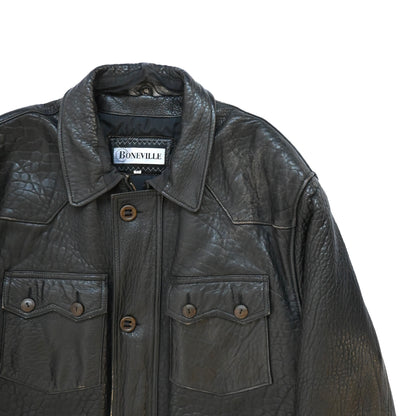 1980s boneville lamb leather padded blouson 48 by massimo osti