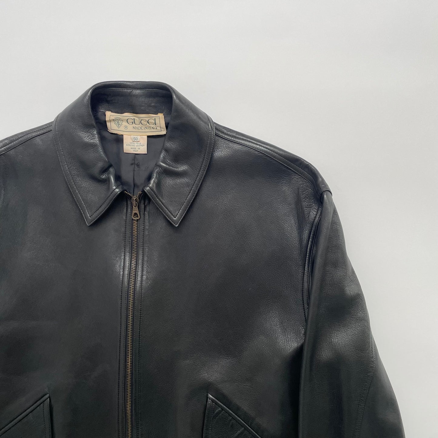 1980s gucci short leather blouson 50