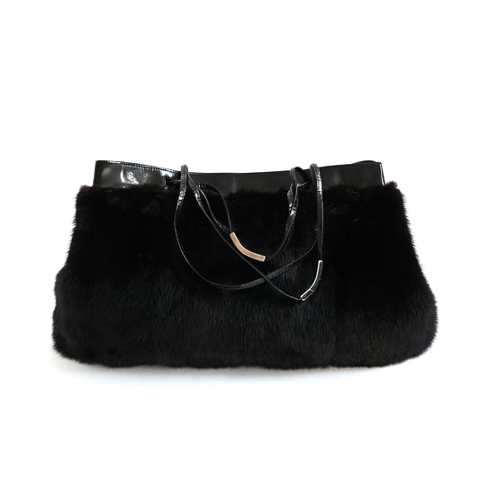 1996ss gucci black fur tote bag by Tom ford