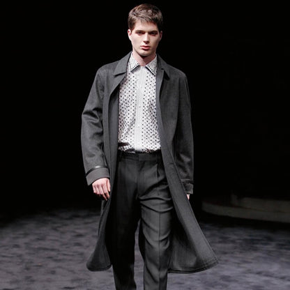 2009aw prada tiered leather wool coat
44