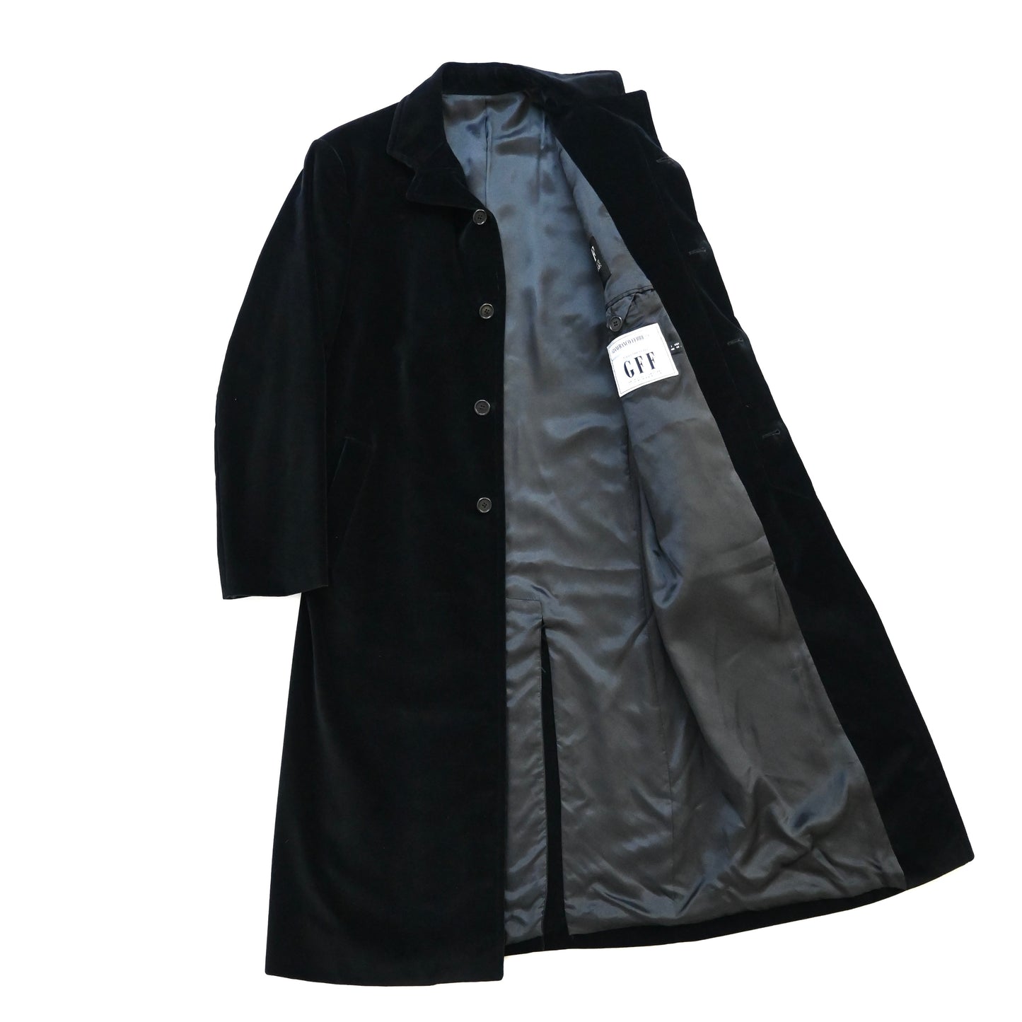 1990s gianfranco ferre velour long coat 48