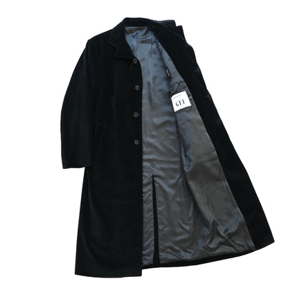 1990s gianfranco ferre velour long coat 48