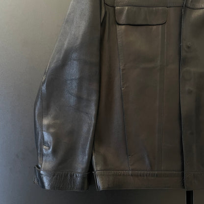 1999ss prada leather tailored blouson 48