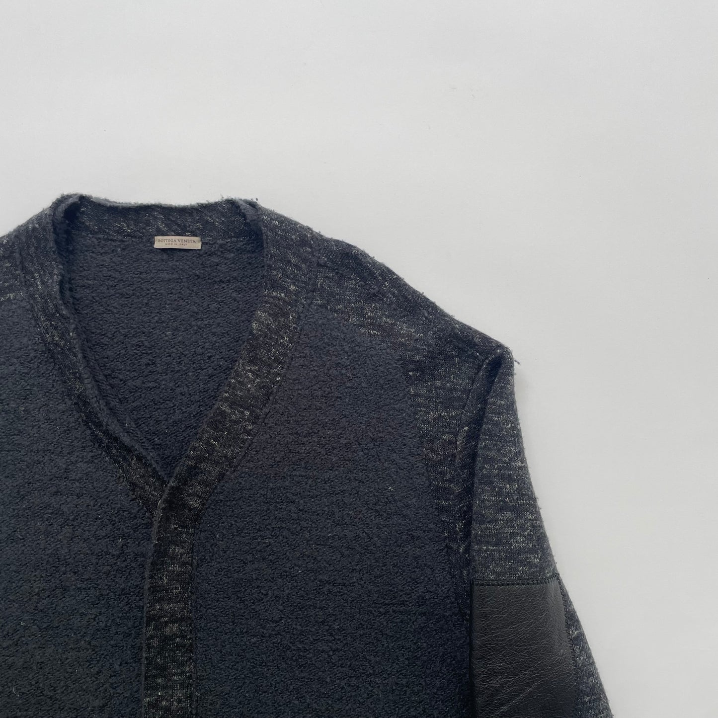 2015aw bottega veneta leather docking wool cardigan 52