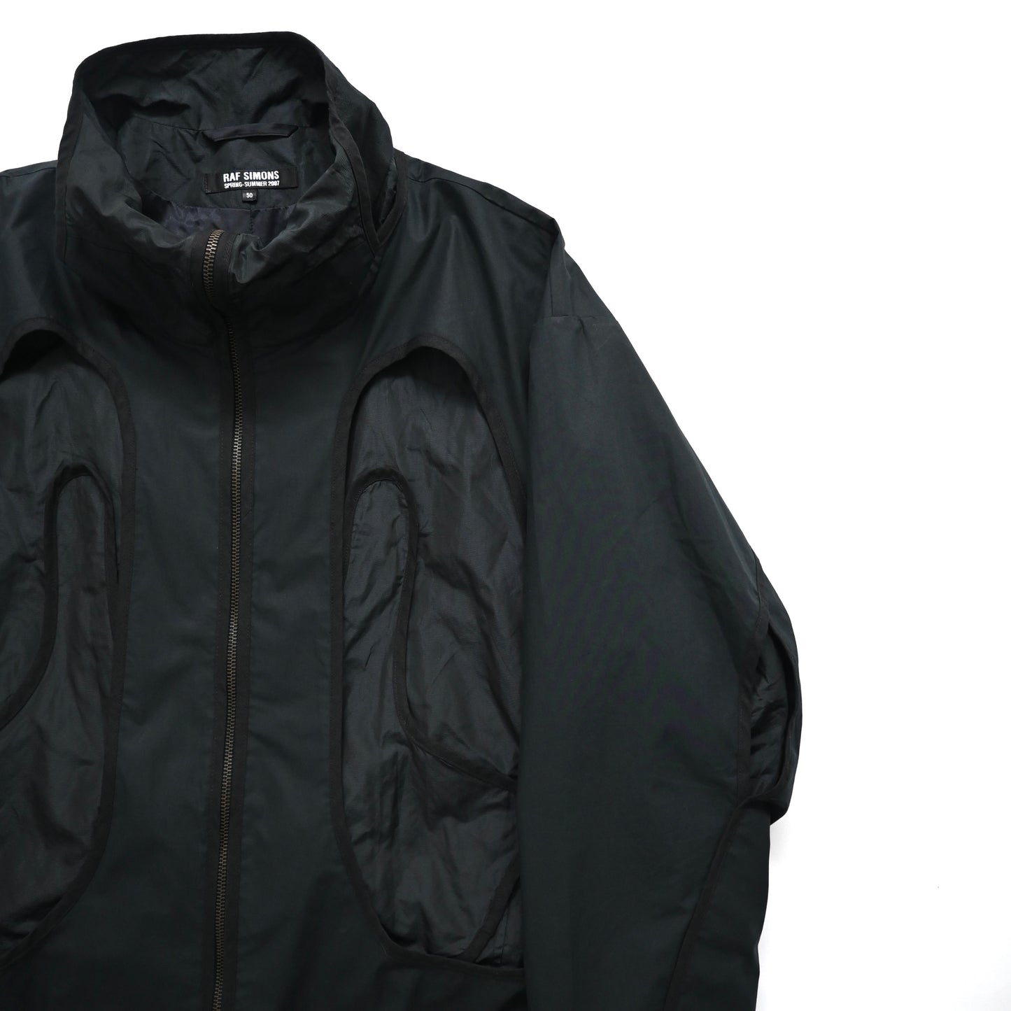 2007ss raf simons layered exposed lining zip up long coat 50