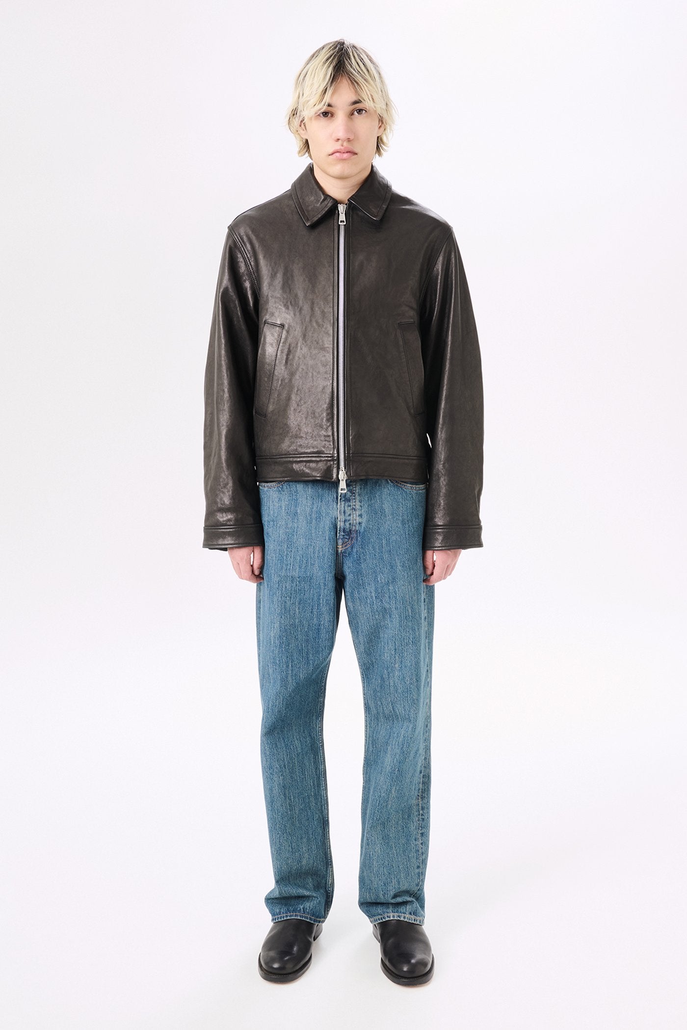2023aw stussy x our legacy work shop blouson leather jacket L
