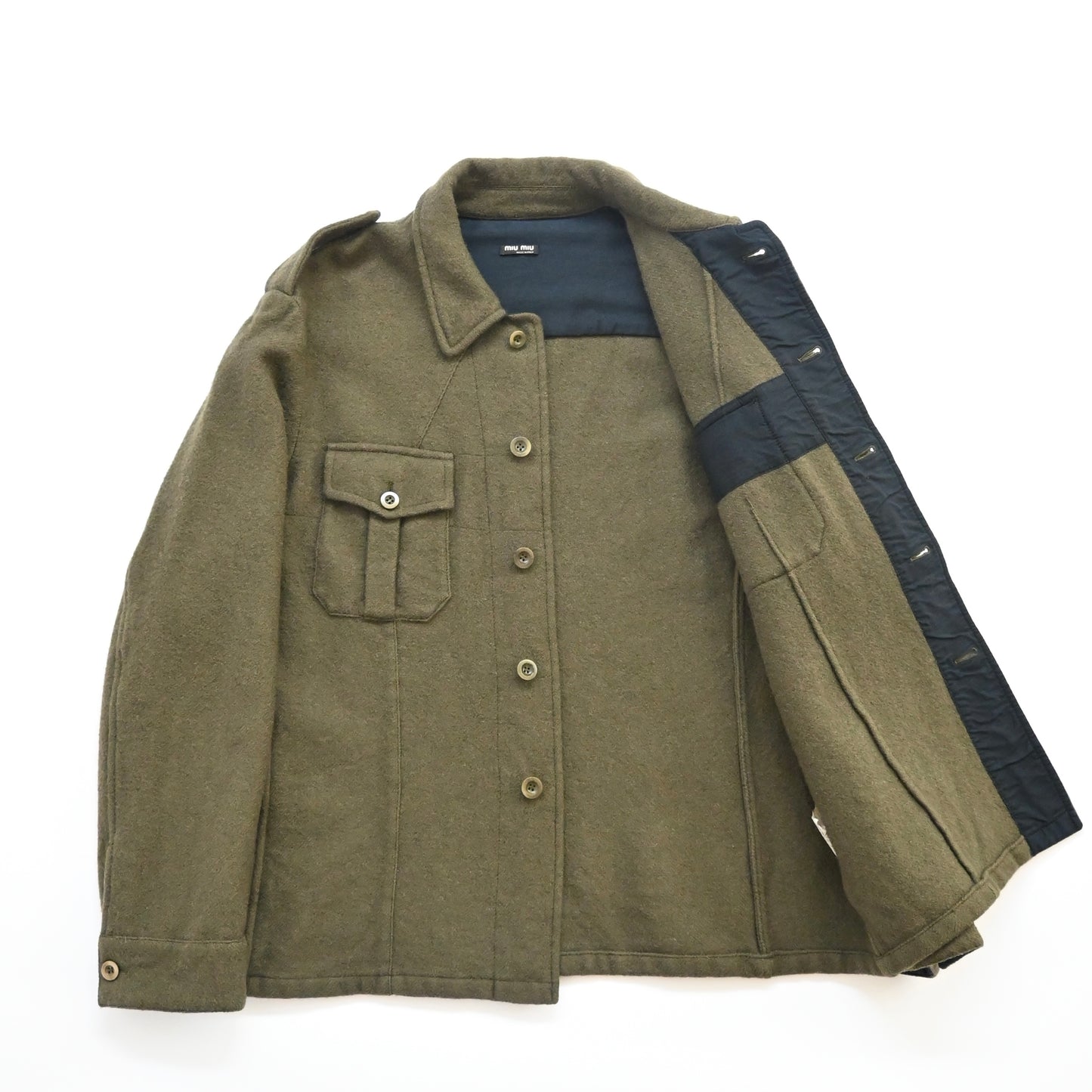 2000s miu miu wool coach jacket XL