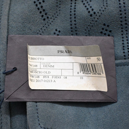 2017aw prada perforated geometric pattern suede jacket 50