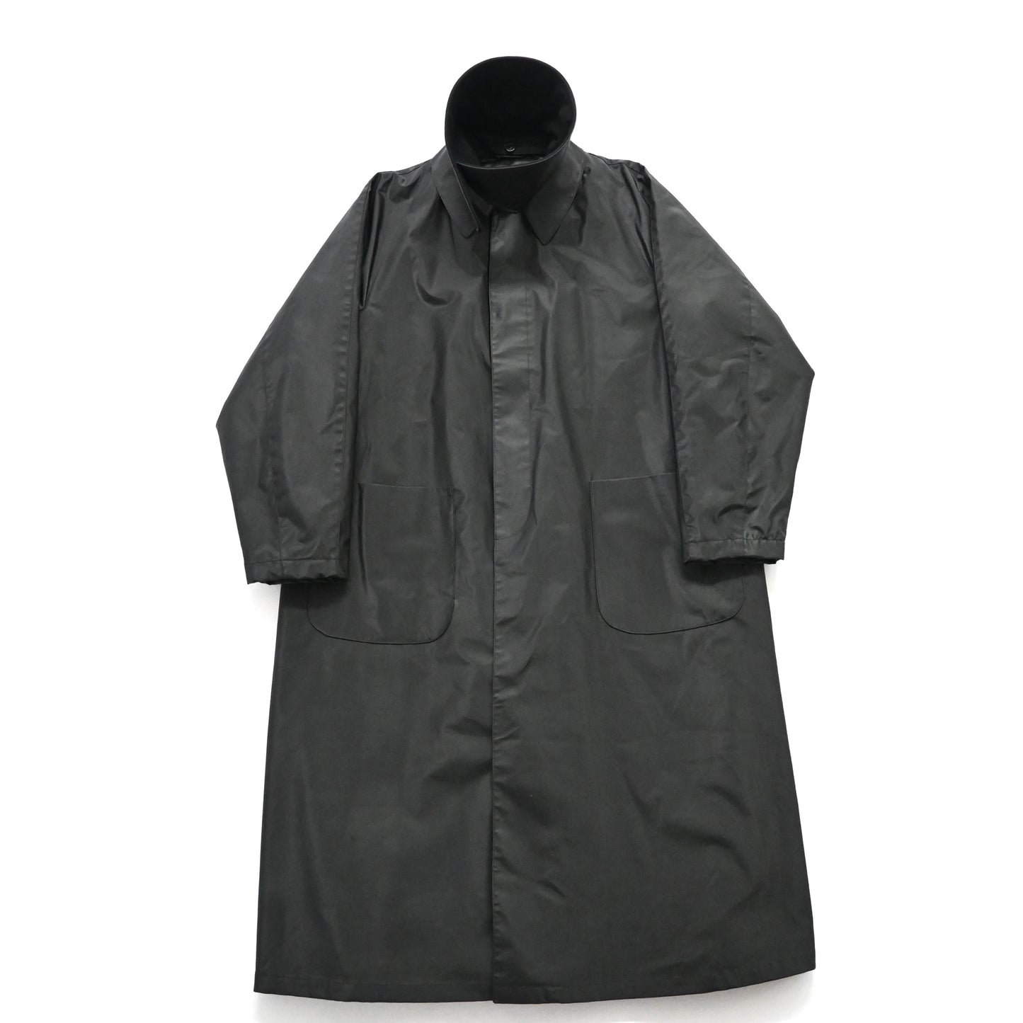 1996aw emporio armani detachable cotton collar vinylon long coat 52