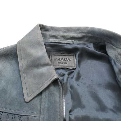 2017aw prada perforated geometric pattern suede jacket 50