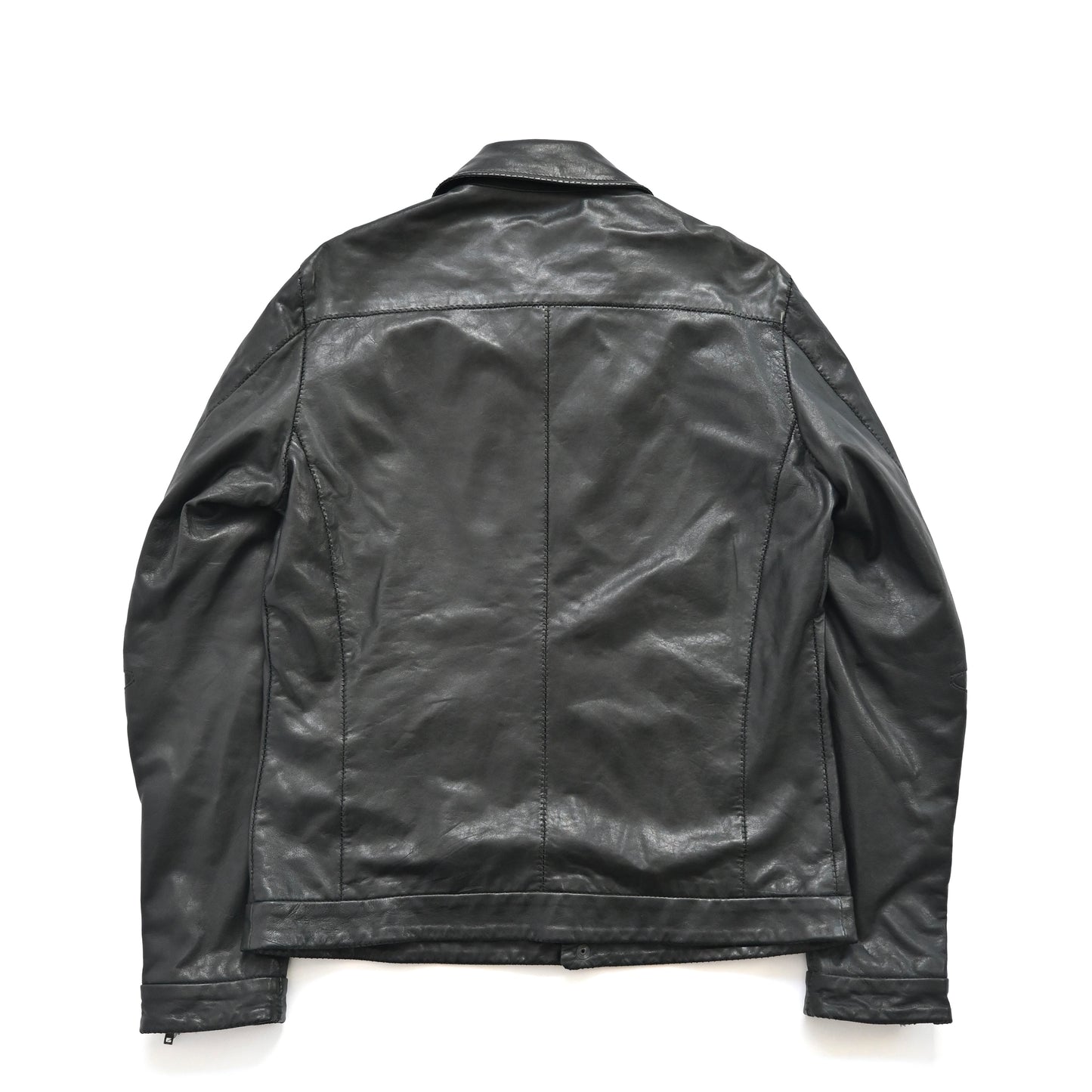 1990s salvatore ferragamo gemuine leather jacket 48