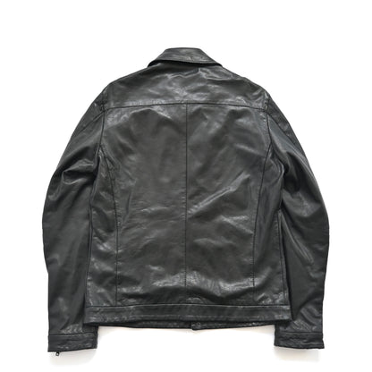 1990s salvatore ferragamo gemuine leather jacket 48