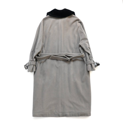 1990s claude montana fur docking wool coat 50