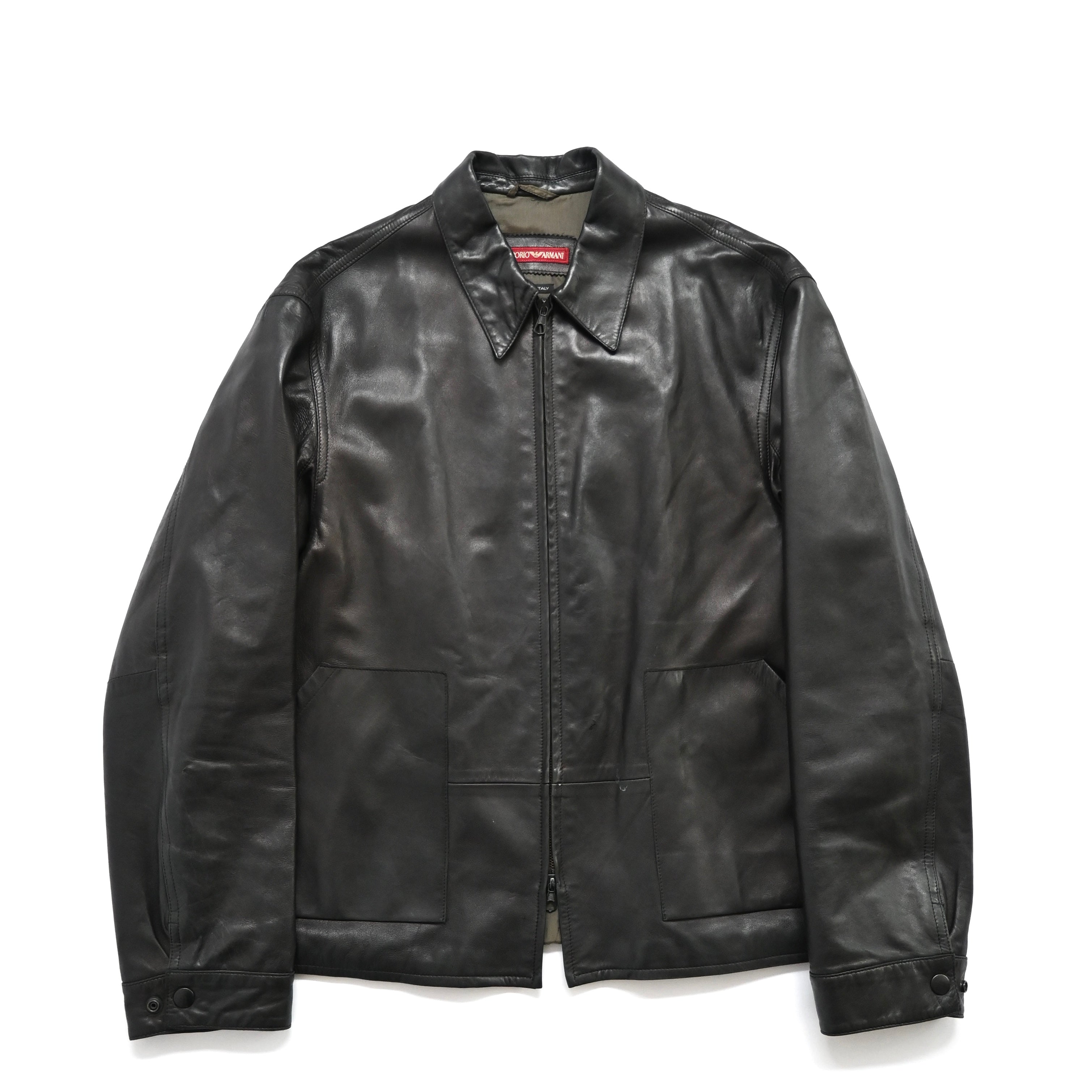 1990s emporio armani lamb leather jacket 52 – vexed_store