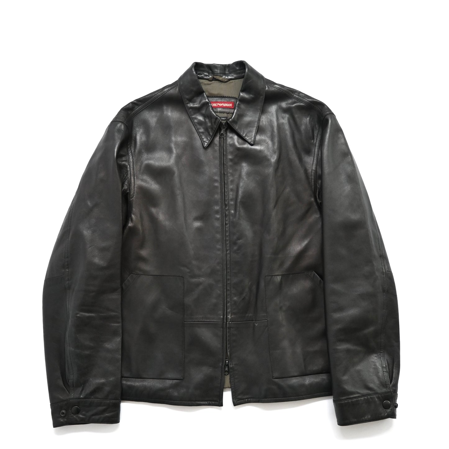 1990s emporio armani lamb leather jacket 52