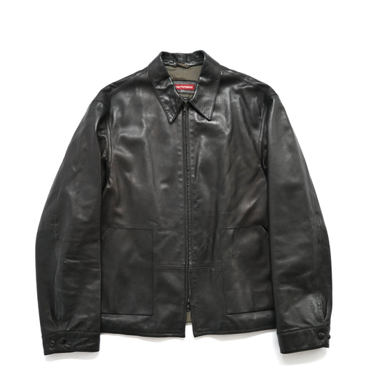 1990s emporio armani lamb leather jacket 52