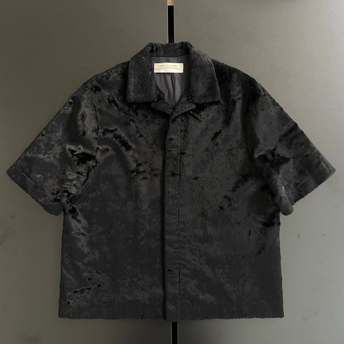 2021ss 1017 alyx 9sm  camp collar faux pony hair shirt 46