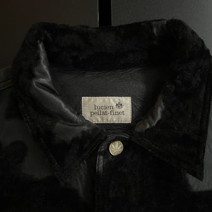 1990s lucien pellat finet fur docking leather jacket L